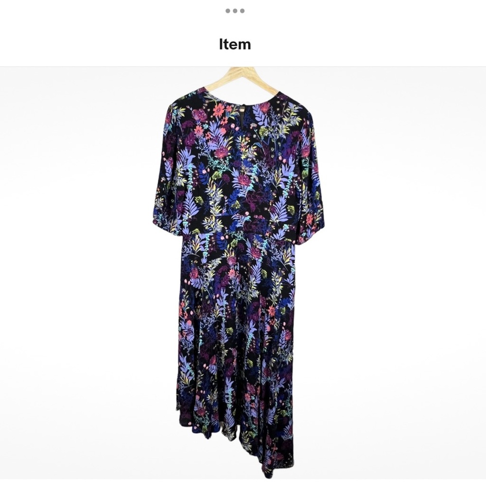 Soft Surroundings Longer Midi Dress Asymmetrical Midi Boho Dress V Neck Comfort - Picture 3 of 9